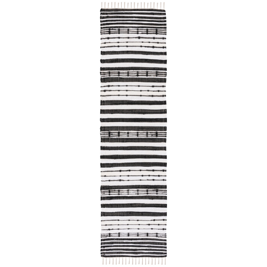 SAFAVIEH Striped Kilim STK205Z Black / Ivory Rug Image 1