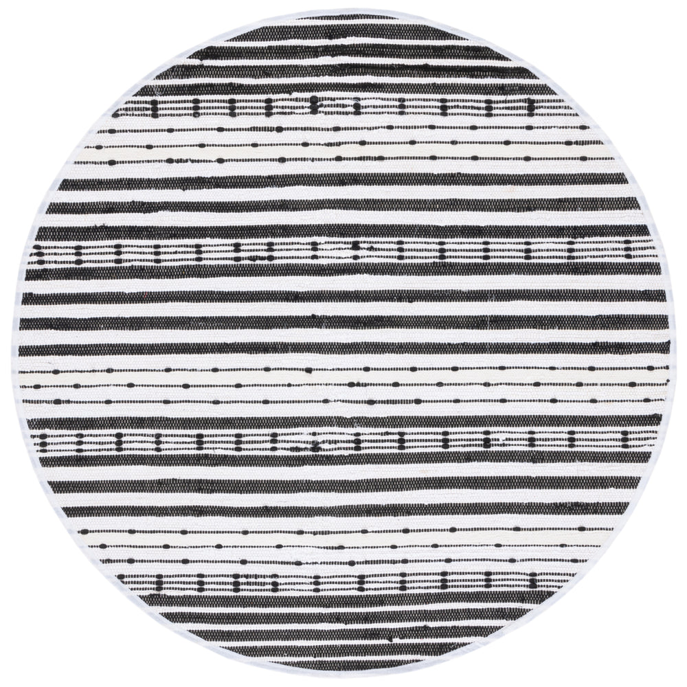 SAFAVIEH Striped Kilim STK205Z Black / Ivory Rug Image 2