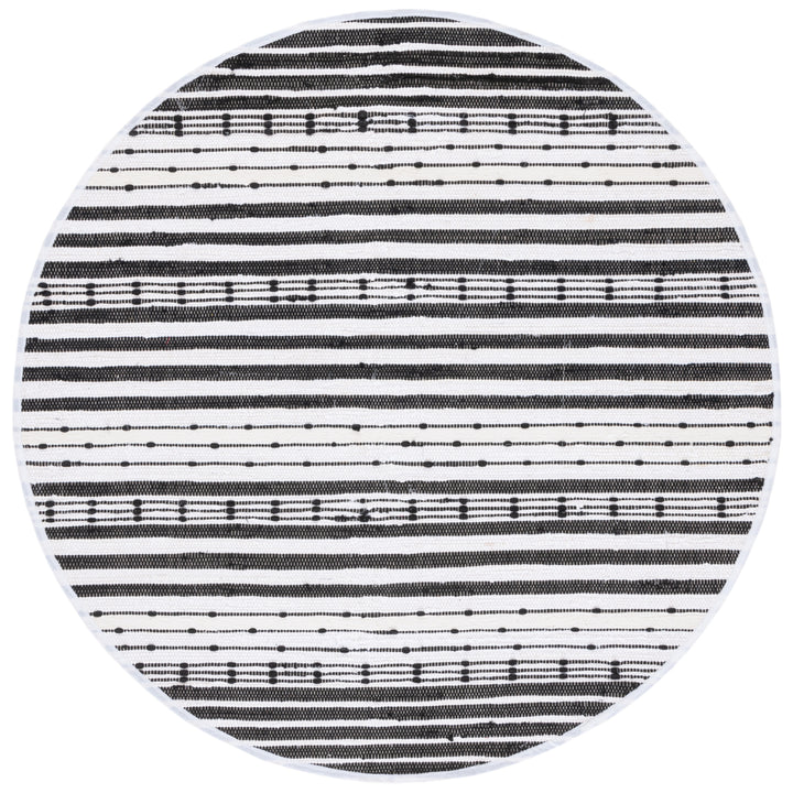 SAFAVIEH Striped Kilim STK205Z Black / Ivory Rug Image 1