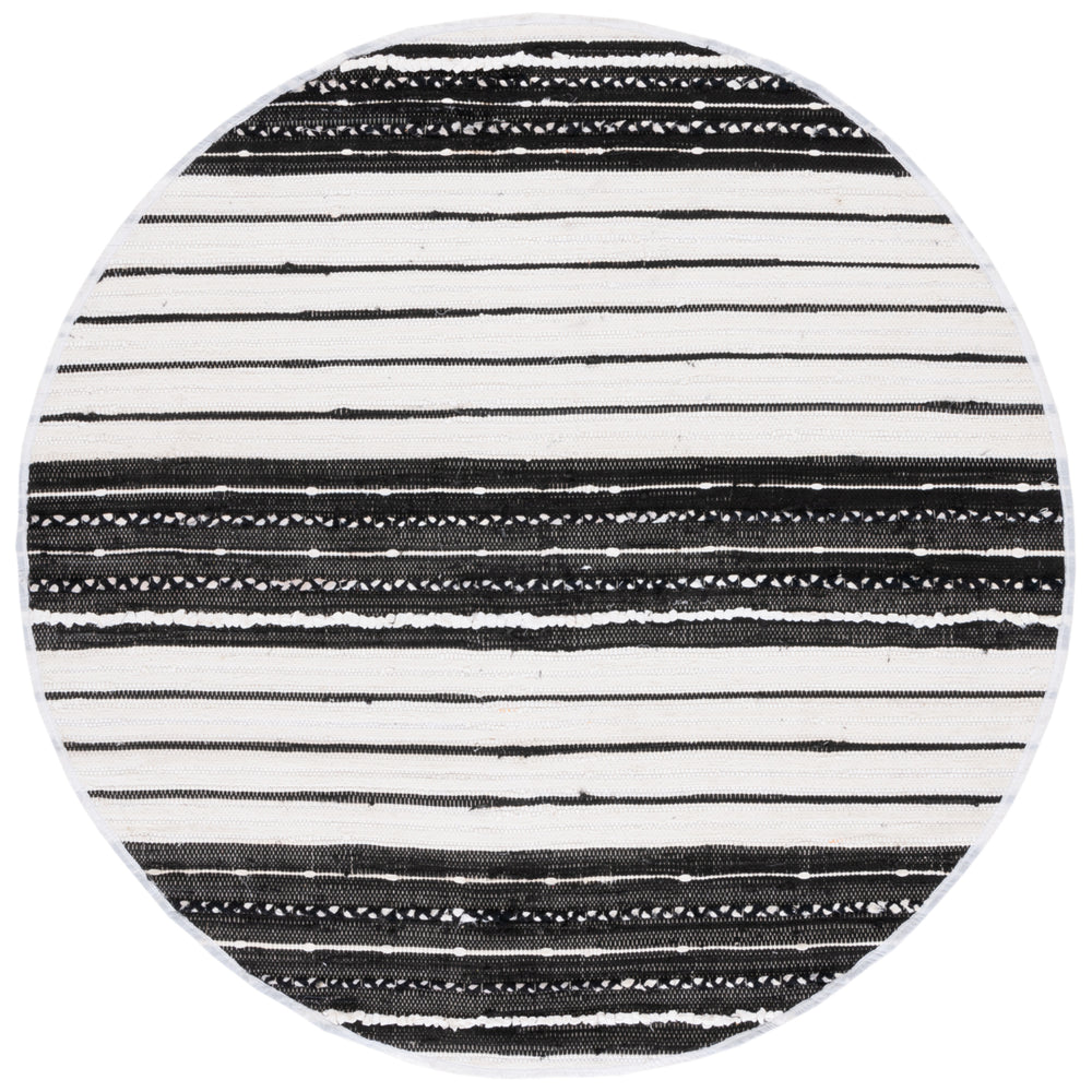 SAFAVIEH Striped Kilim STK207Z Black / Ivory Rug Image 2