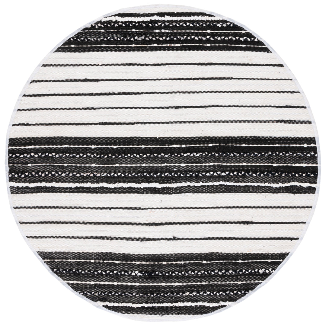 SAFAVIEH Striped Kilim STK207Z Black / Ivory Rug Image 2