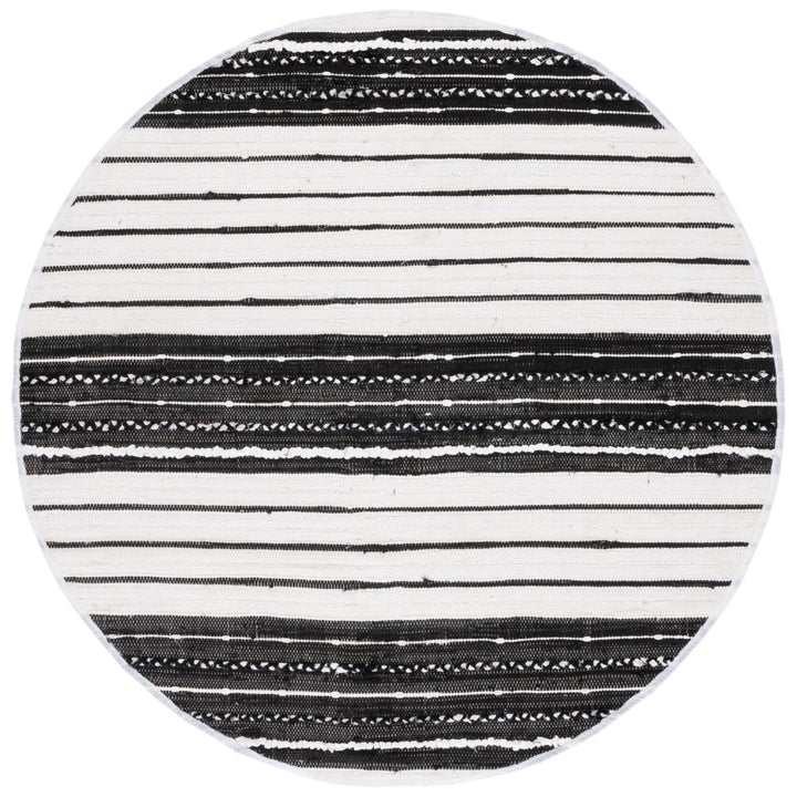 SAFAVIEH Striped Kilim STK207Z Black / Ivory Rug Image 1