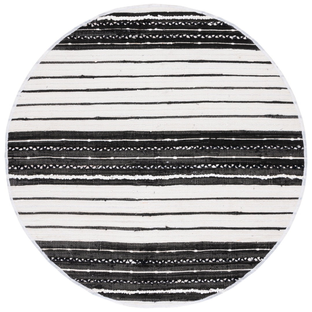 SAFAVIEH Striped Kilim STK207Z Black / Ivory Rug Image 1
