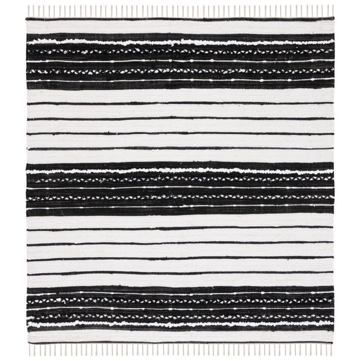 SAFAVIEH Striped Kilim STK207Z Black / Ivory Rug Image 3