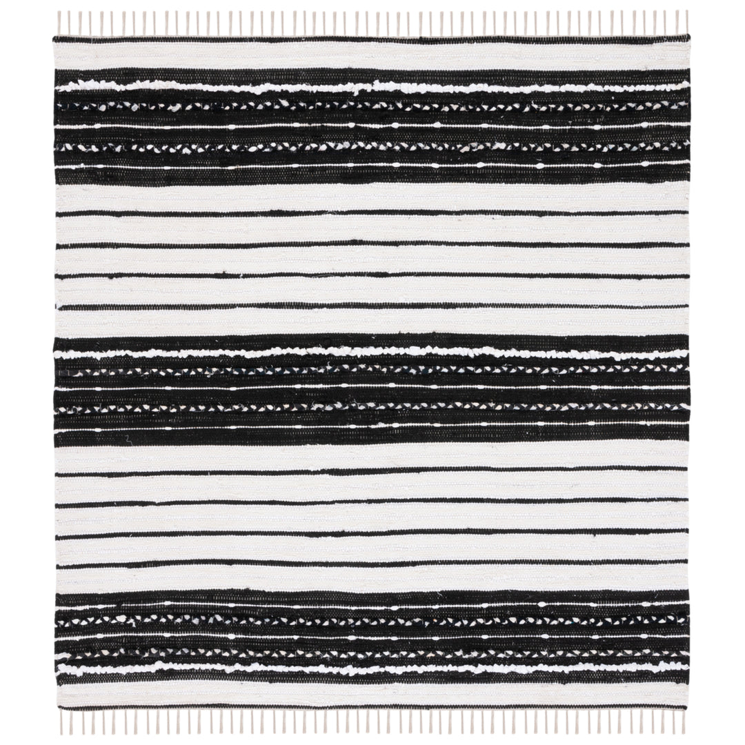 SAFAVIEH Striped Kilim STK207Z Black / Ivory Rug Image 1