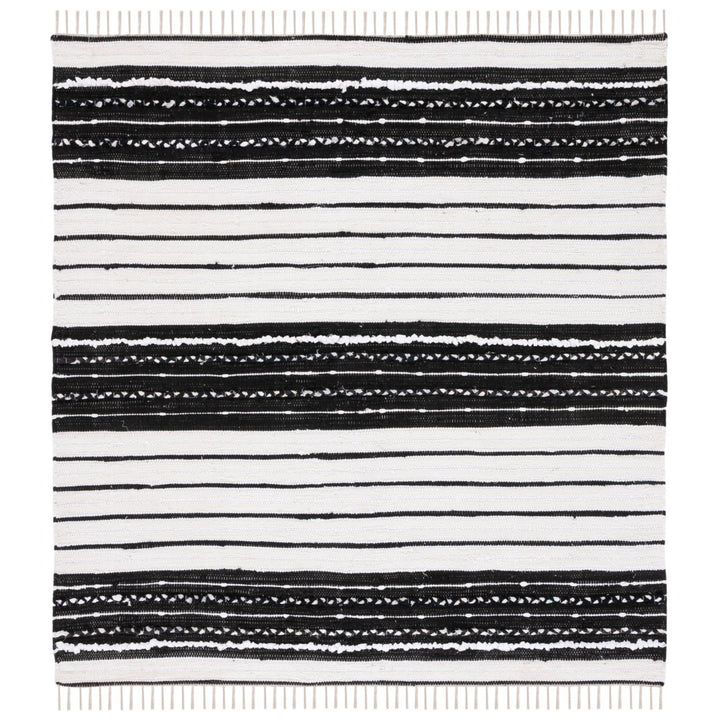 SAFAVIEH Striped Kilim STK207Z Black / Ivory Rug Image 1