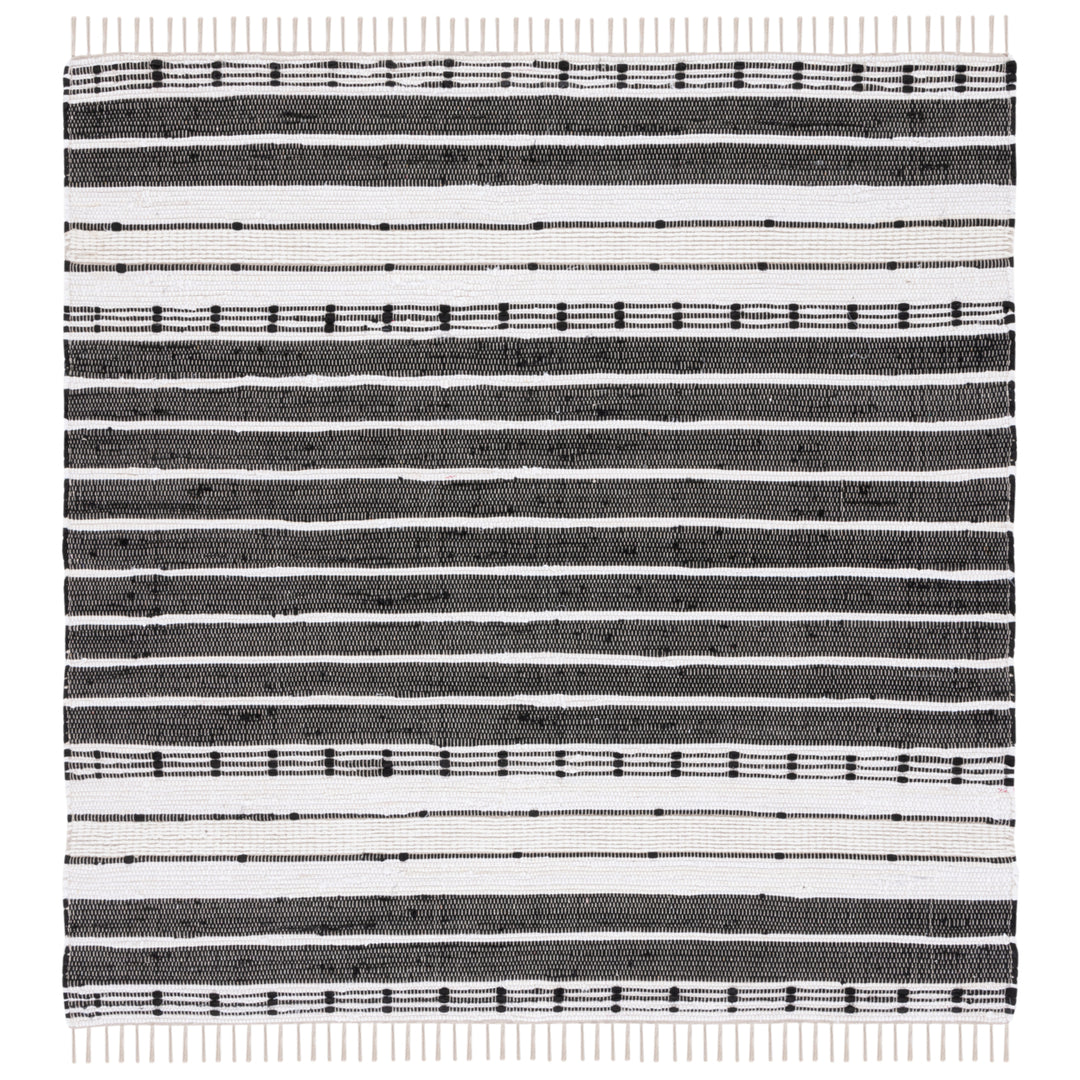 SAFAVIEH Striped Kilim STK205Z Black / Ivory Rug Image 3