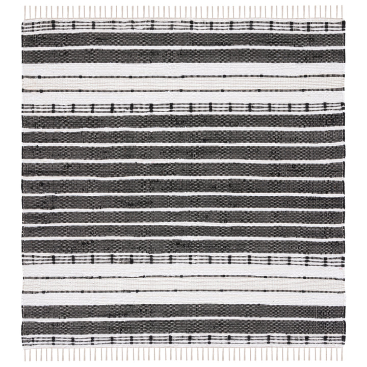 SAFAVIEH Striped Kilim STK205Z Black / Ivory Rug Image 1