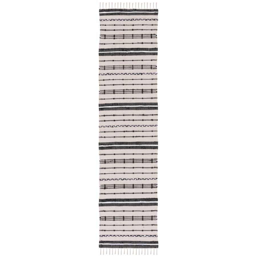 SAFAVIEH Striped Kilim STK206B Beige / Black Rug Image 1