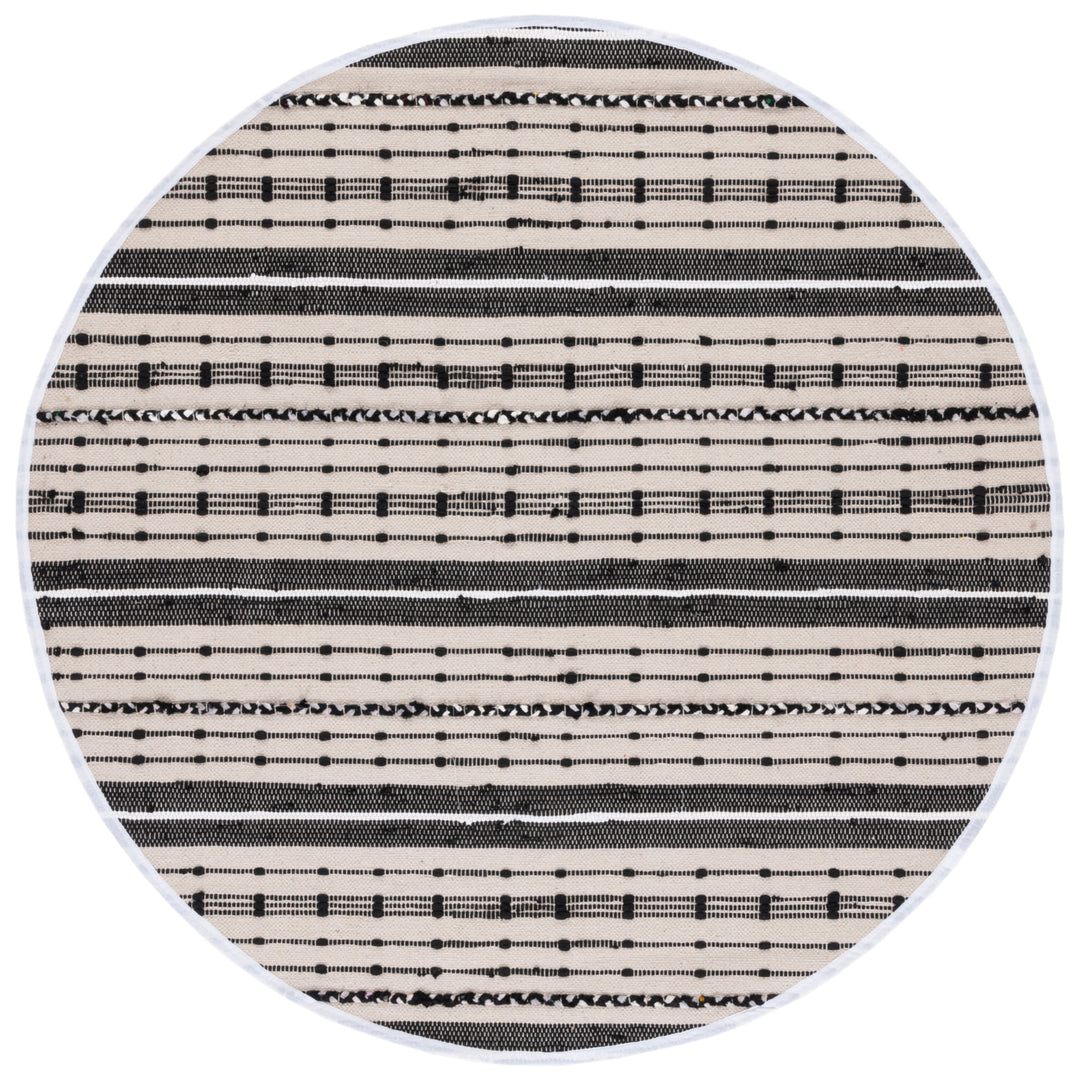 SAFAVIEH Striped Kilim STK206B Beige / Black Rug Image 1