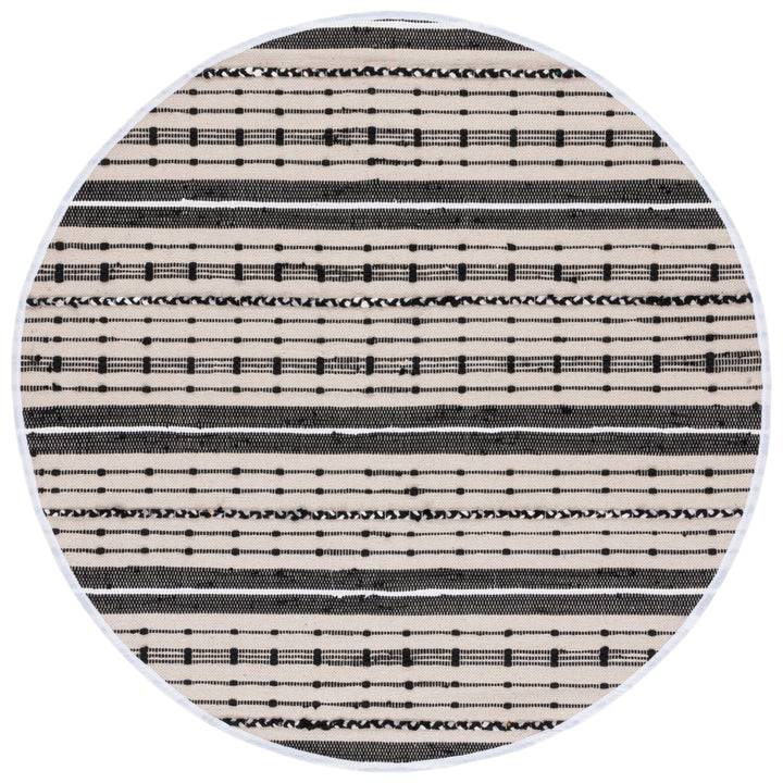 SAFAVIEH Striped Kilim STK206B Beige / Black Rug Image 1