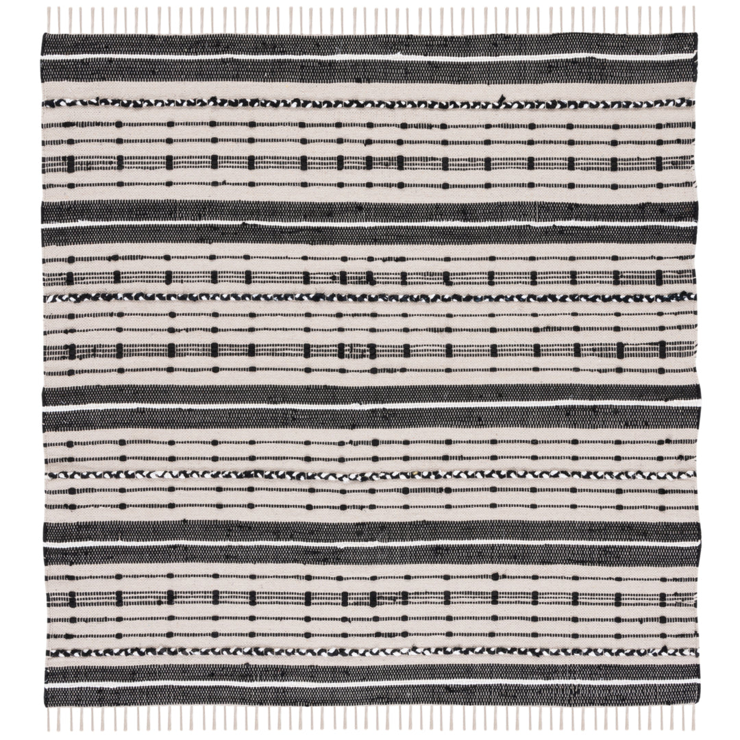 SAFAVIEH Striped Kilim STK206B Beige / Black Rug Image 1