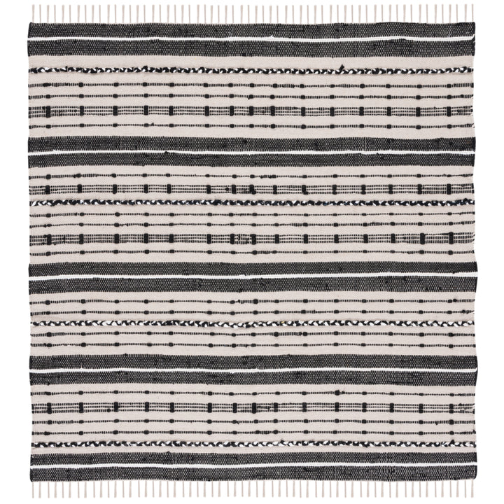 SAFAVIEH Striped Kilim STK206B Beige / Black Rug Image 3