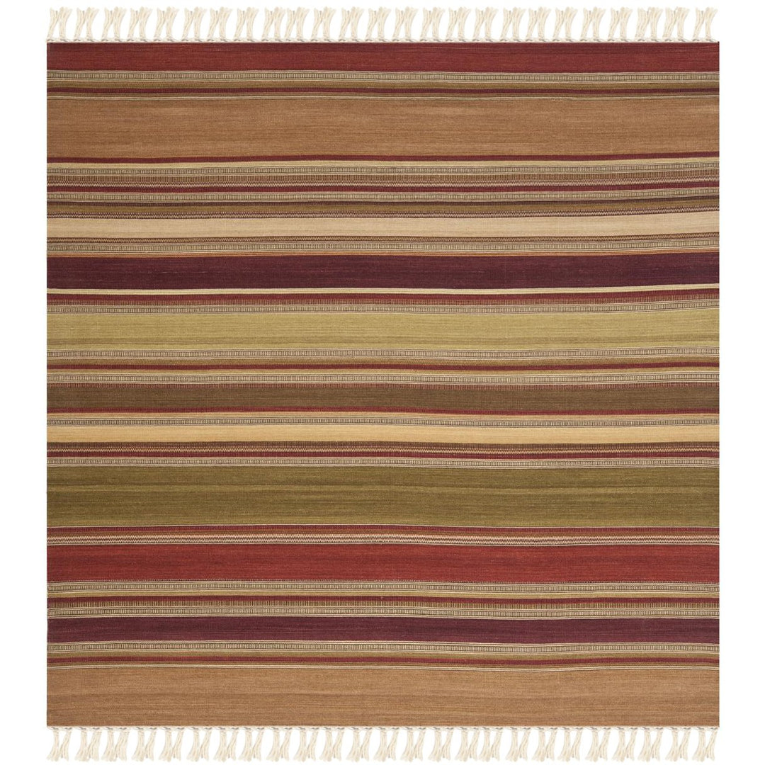 SAFAVIEH Striped Kilim STK313A Handwoven Red Rug Image 1