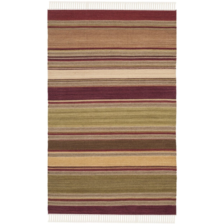 SAFAVIEH Striped Kilim STK313A Handwoven Red Rug Image 1