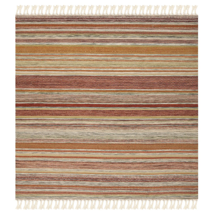 SAFAVIEH Striped Kilim STK311A Handwoven Beige Rug Image 1