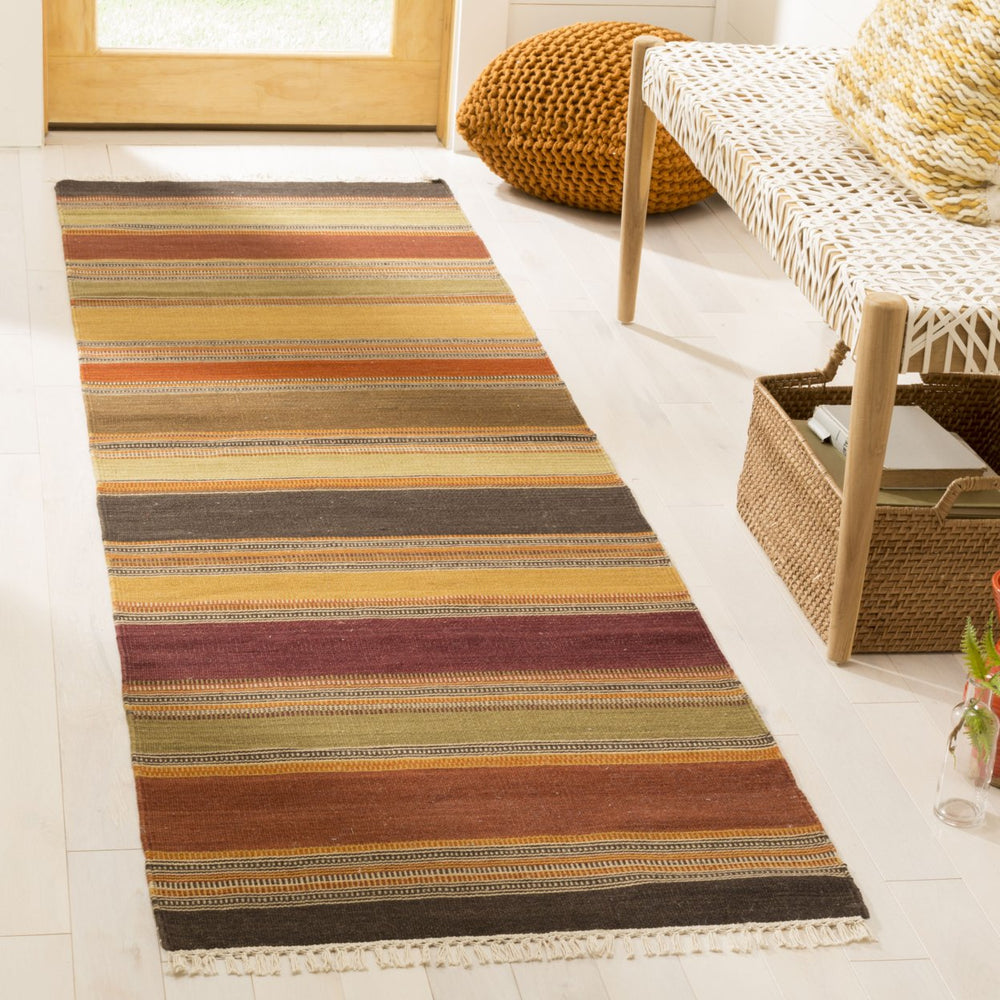 SAFAVIEH Striped Kilim STK315A Handwoven Gold Rug Image 2