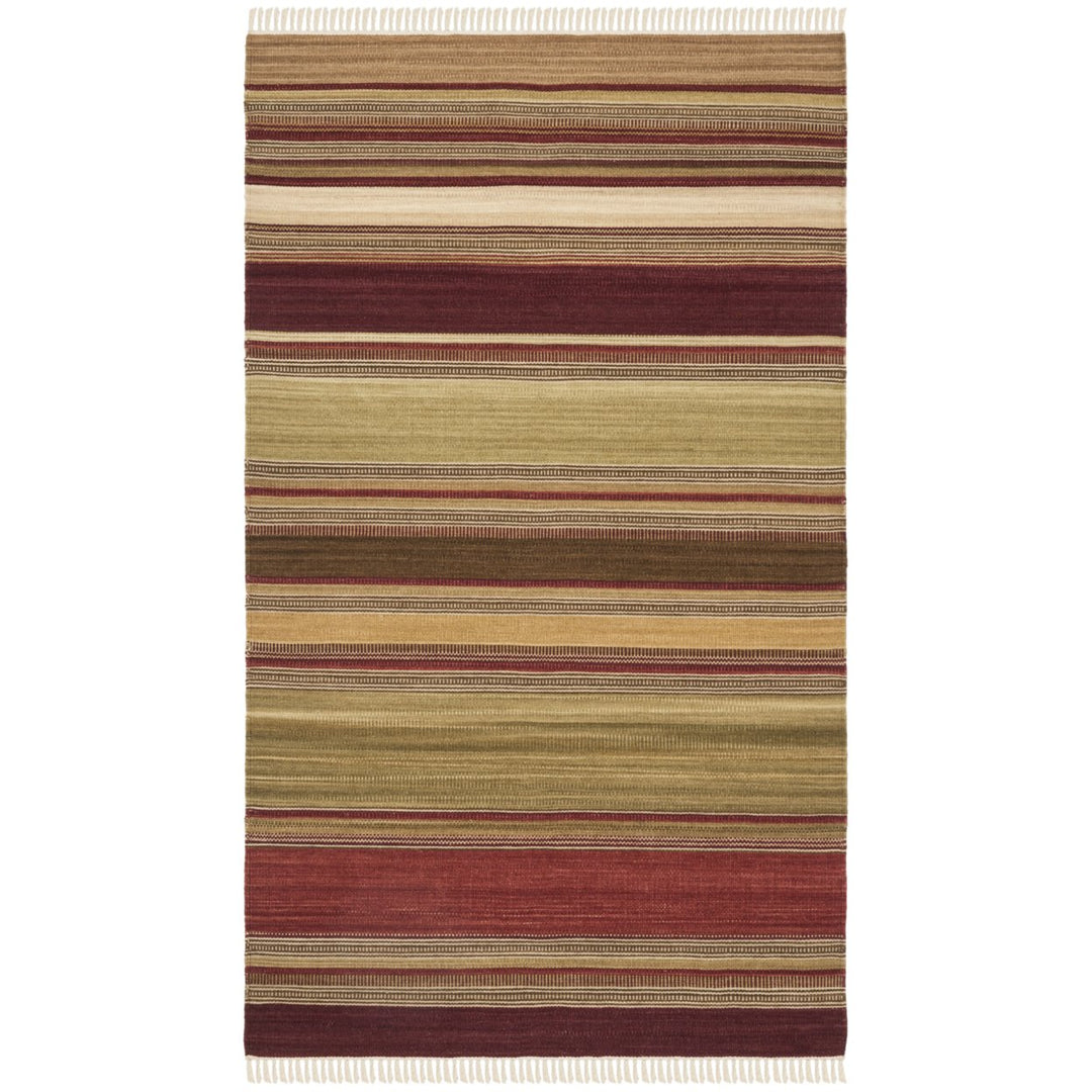 SAFAVIEH Striped Kilim STK313A Handwoven Red Rug Image 1