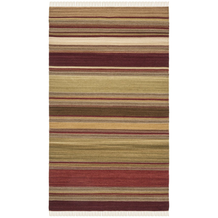 SAFAVIEH Striped Kilim STK313A Handwoven Red Rug Image 1