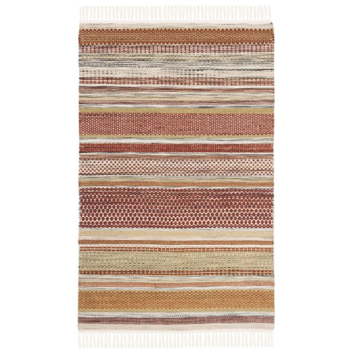 SAFAVIEH Striped Kilim STK311A Handwoven Beige Rug Image 1