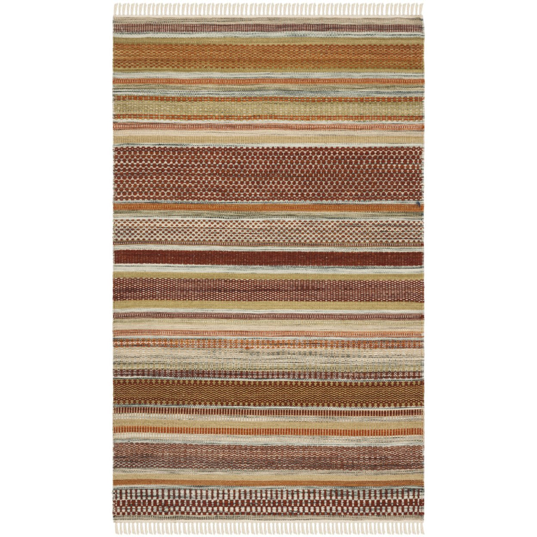 SAFAVIEH Striped Kilim STK311A Handwoven Beige Rug Image 1