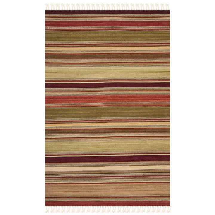 SAFAVIEH Striped Kilim STK313A Handwoven Red Rug Image 1