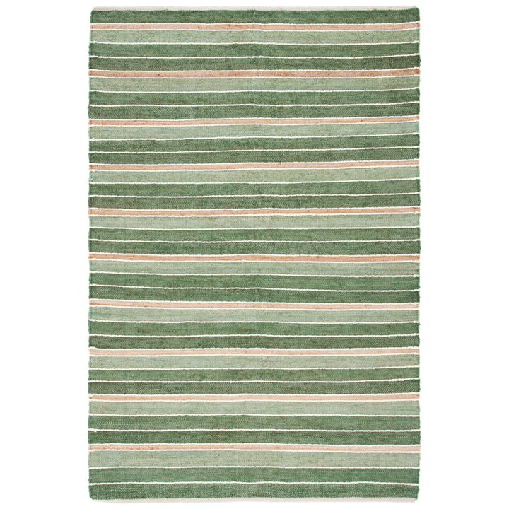 SAFAVIEH Striped Kilim STK312Y Green / Natural Rug Image 8