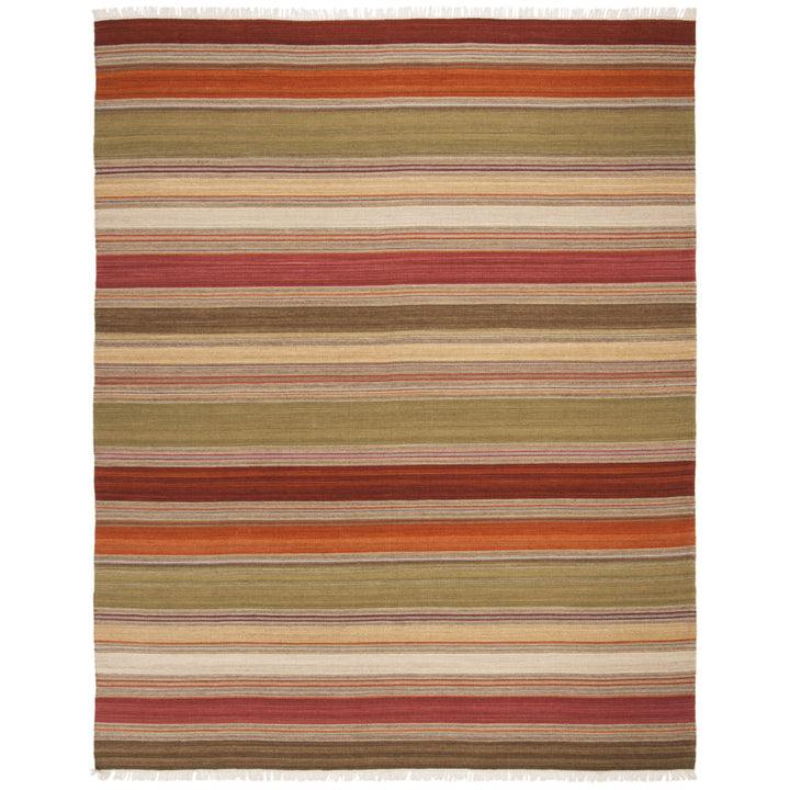 SAFAVIEH Striped Kilim STK317A Handwoven Green Rug Image 1