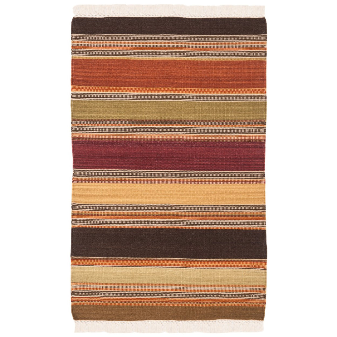 SAFAVIEH Striped Kilim STK315A Handwoven Gold Rug Image 1