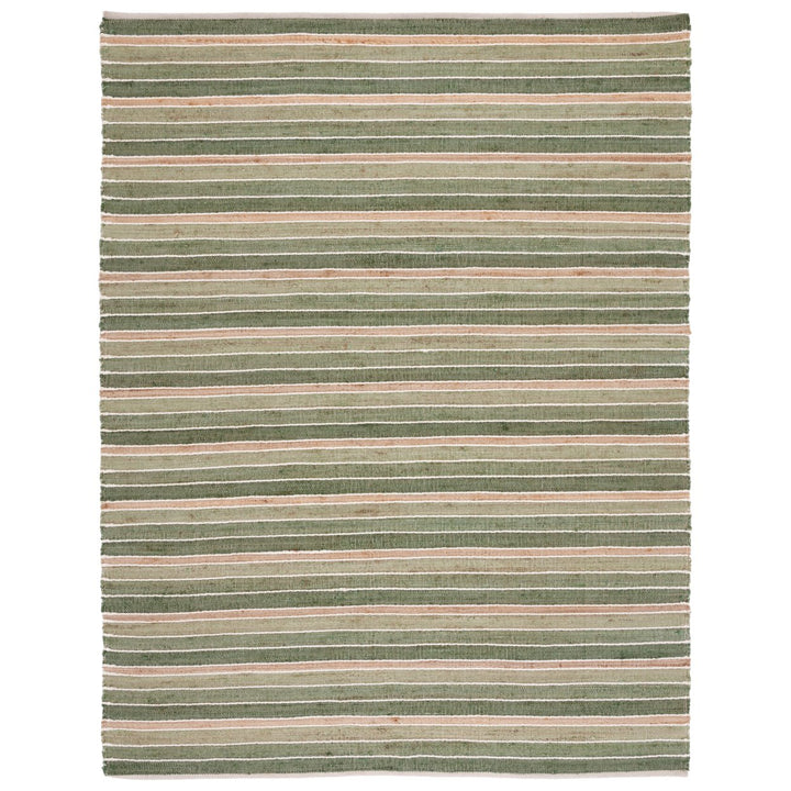 SAFAVIEH Striped Kilim STK312Y Green / Natural Rug Image 9