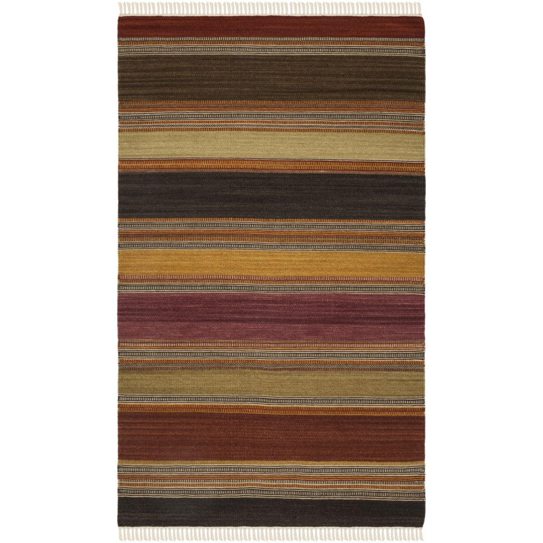 SAFAVIEH Striped Kilim STK315A Handwoven Gold Rug Image 1