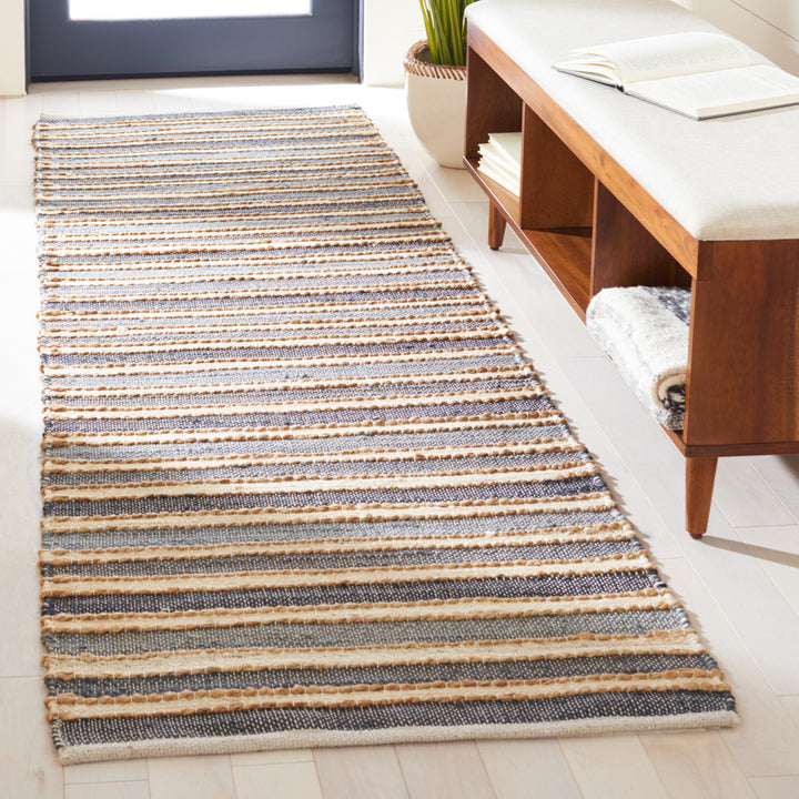 SAFAVIEH Striped Kilim STK318H Charcoal / Ivory Rug Image 2