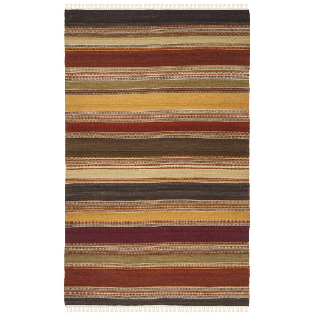 SAFAVIEH Striped Kilim STK315A Handwoven Gold Rug Image 1