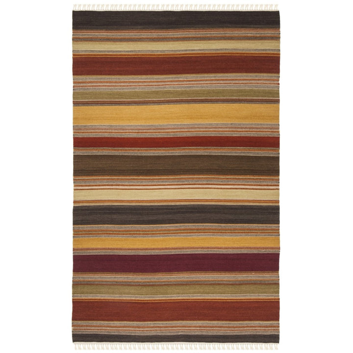 SAFAVIEH Striped Kilim STK315A Handwoven Gold Rug Image 1