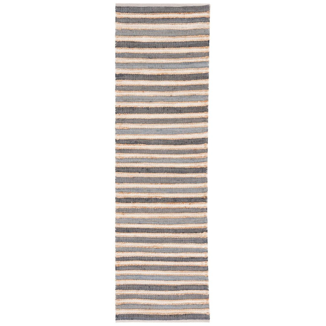 SAFAVIEH Striped Kilim STK318H Charcoal / Ivory Rug Image 1