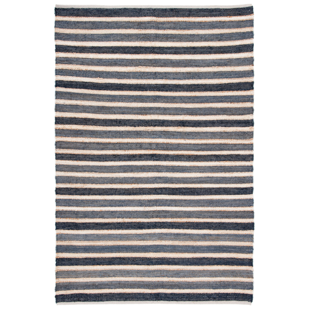 SAFAVIEH Striped Kilim STK318H Charcoal / Ivory Rug Image 1