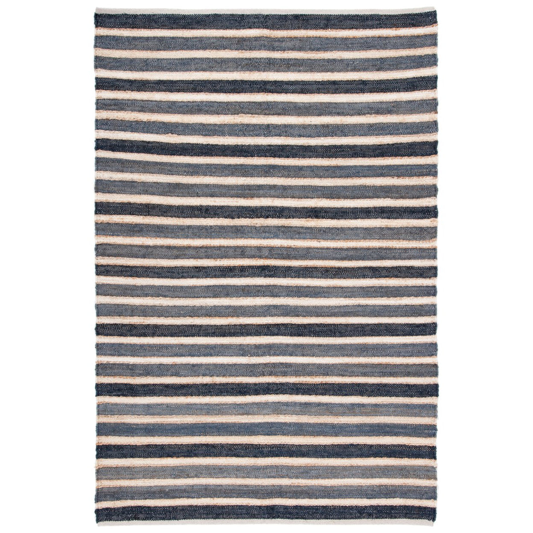 SAFAVIEH Striped Kilim STK318H Charcoal / Ivory Rug Image 1