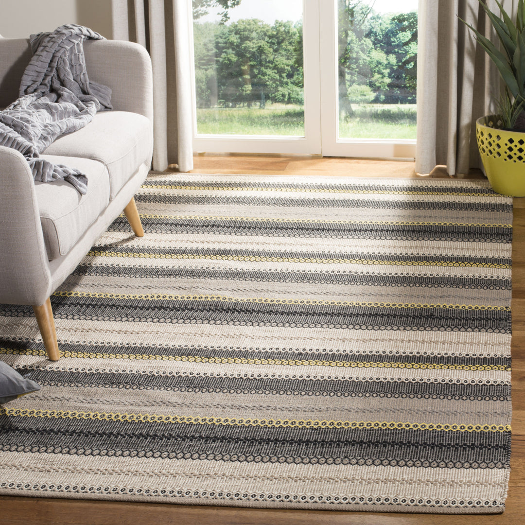 SAFAVIEH Striped Kilim STK412B Handwoven Grey Rug Image 1