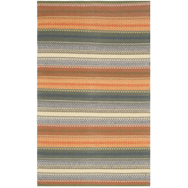 SAFAVIEH Striped Kilim STK412A Handwoven Gold / Grey Rug Image 2