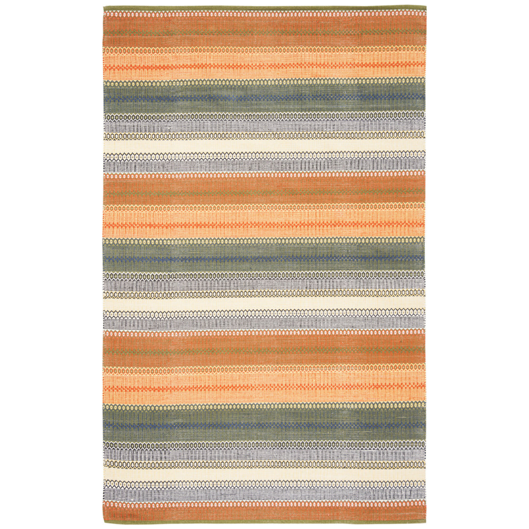 SAFAVIEH Striped Kilim STK412A Handwoven Gold / Grey Rug Image 4