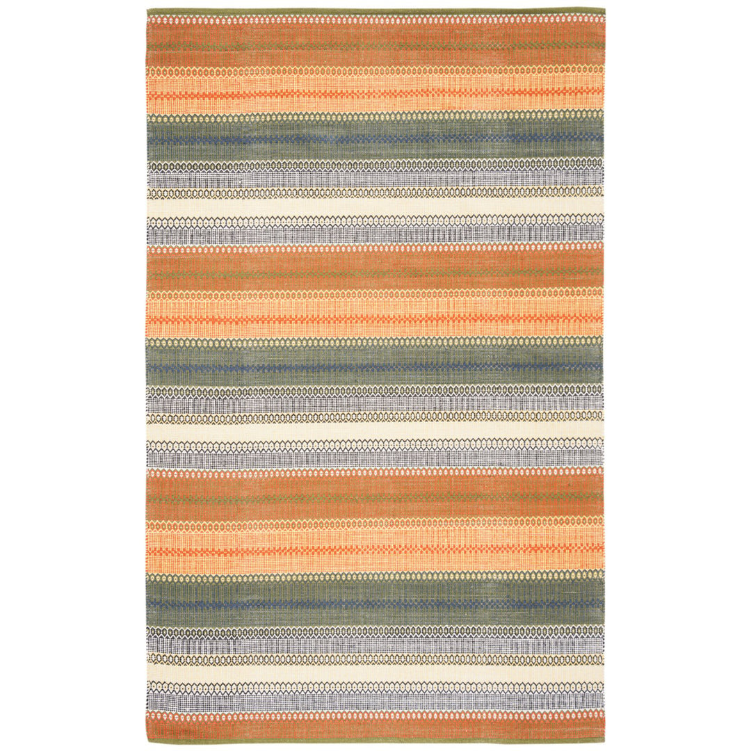 SAFAVIEH Striped Kilim STK412A Handwoven Gold / Grey Rug Image 1