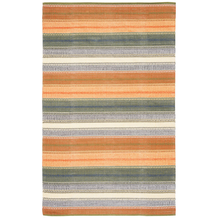 SAFAVIEH Striped Kilim STK412A Handwoven Gold / Grey Rug Image 1