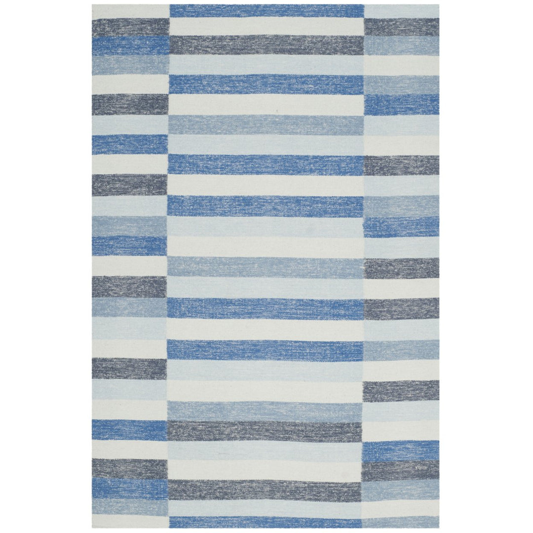 SAFAVIEH Striped Kilim STK411B Handwoven Blue Rug Image 1