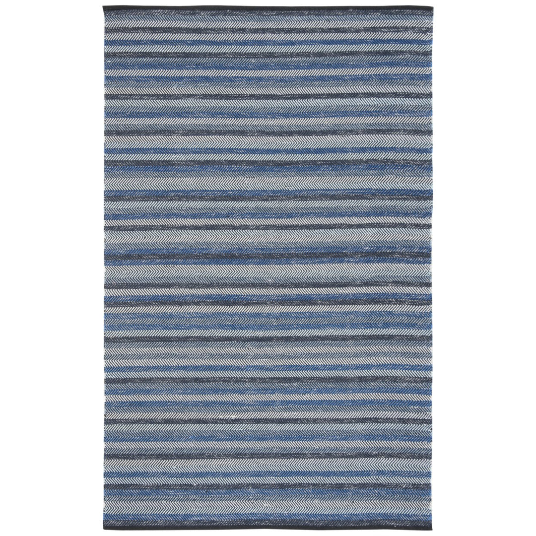 SAFAVIEH Striped Kilim STK421A Handwoven Blue Rug Image 1