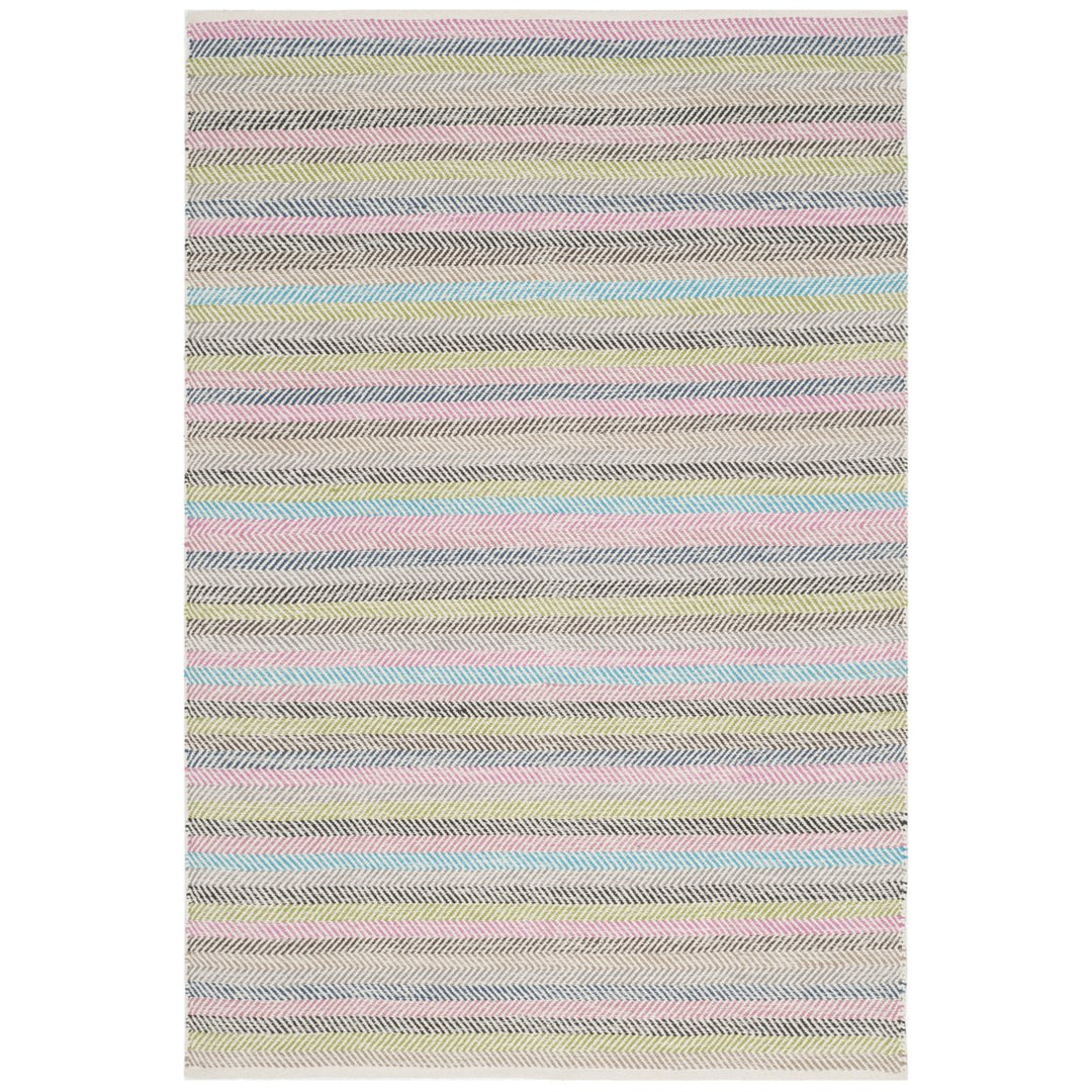 SAFAVIEH Striped Kilim STK421D Light Grey / Multi Rug Image 1