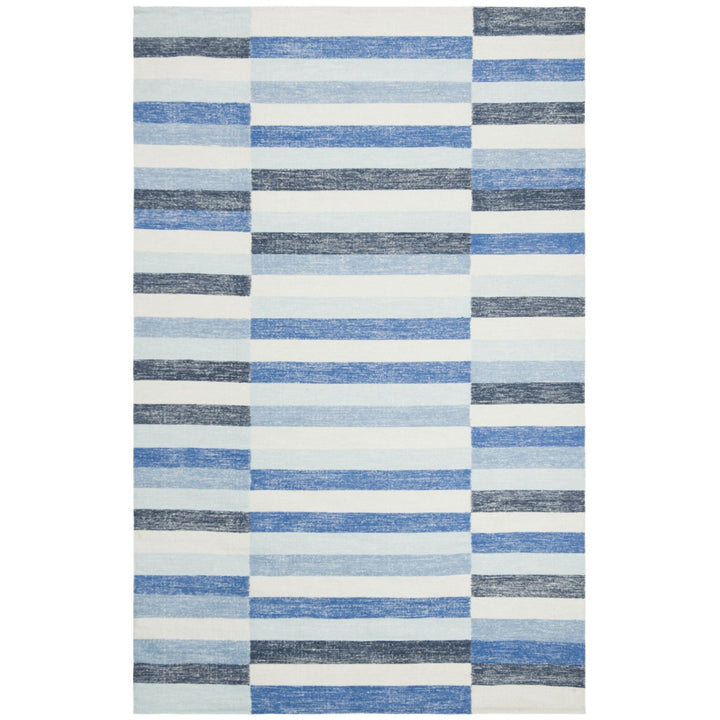 SAFAVIEH Striped Kilim STK411B Handwoven Blue Rug Image 1