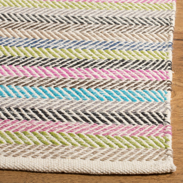 SAFAVIEH Striped Kilim STK421D Light Grey / Multi Rug Image 3