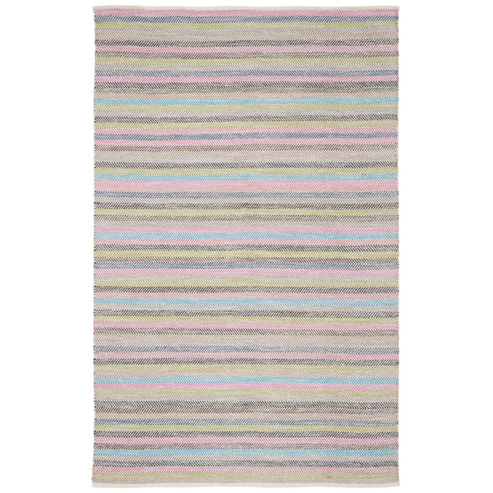 SAFAVIEH Striped Kilim STK421D Light Grey / Multi Rug Image 1