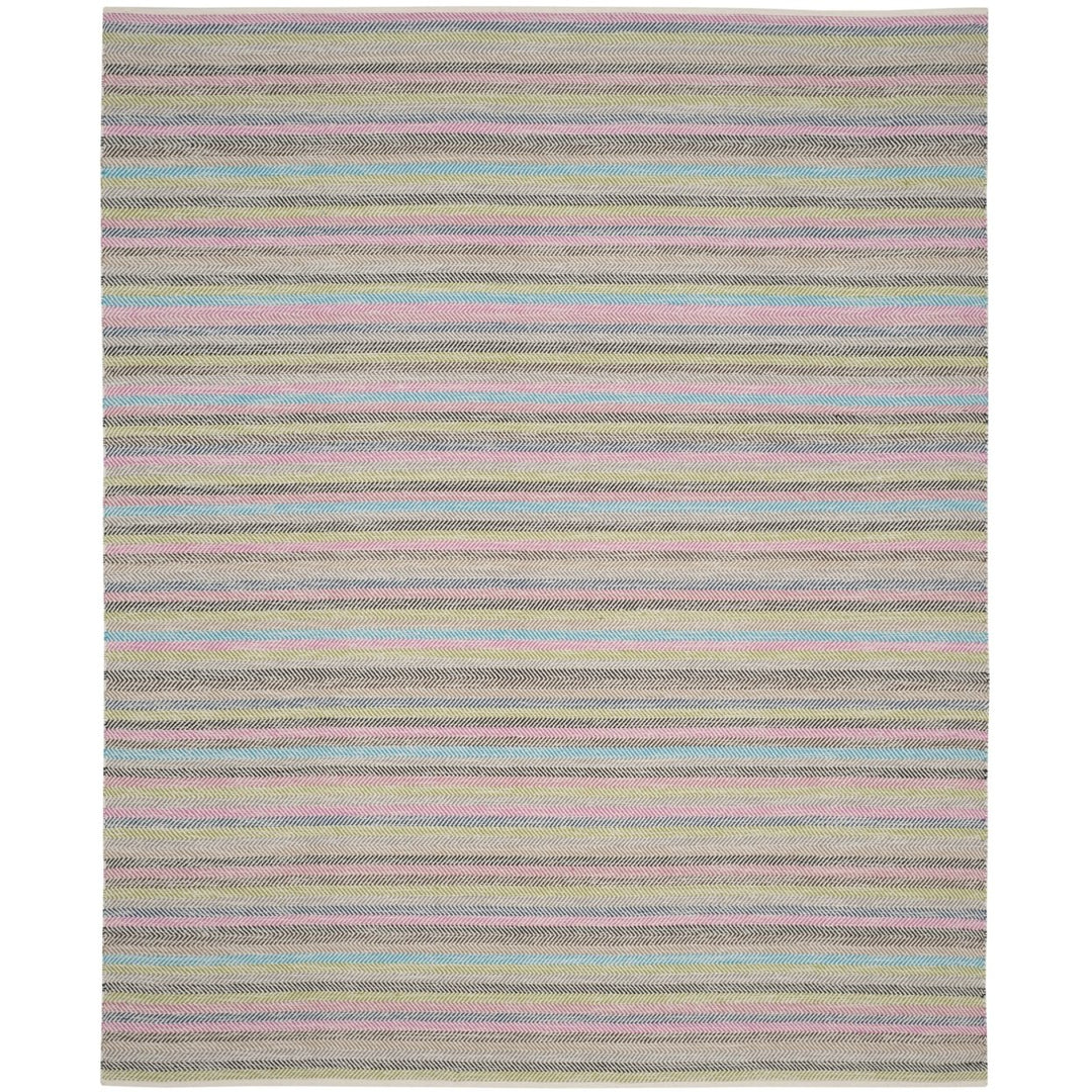 SAFAVIEH Striped Kilim STK421D Light Grey / Multi Rug Image 5