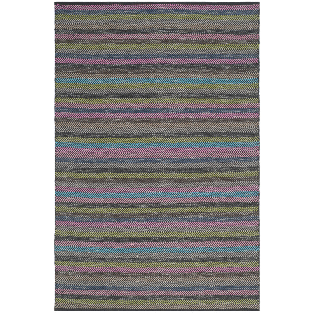 SAFAVIEH Striped Kilim STK421C Handwoven Grey /Multi Rug Image 2